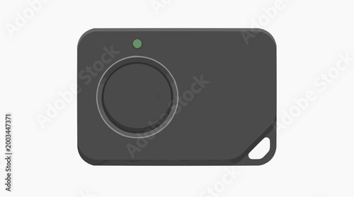 A minimalist shot captures a sleek, modern, smart, black electronic tracker, designed with clean lines and technological innovation.