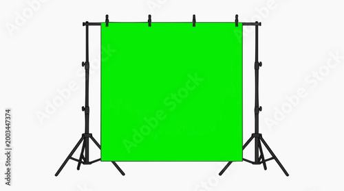 A clean, isolated studio green screen, ready for the magic of visual creation, ideal for seamlessly compositing video and imagery. 