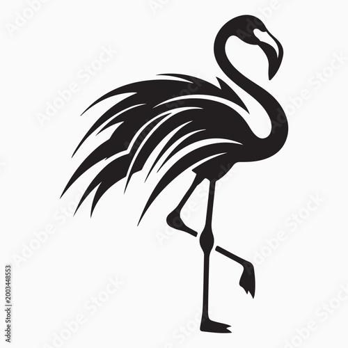  flamingo silhouette vector illustration on white background 