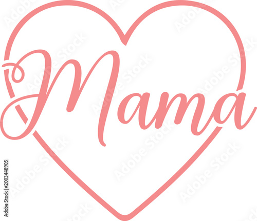 Mama typography clip art design on plain white transparent isolated background for sign, card, shirt, hoodie, sweatshirt, apparel, tag, mug, icon, poster or badge