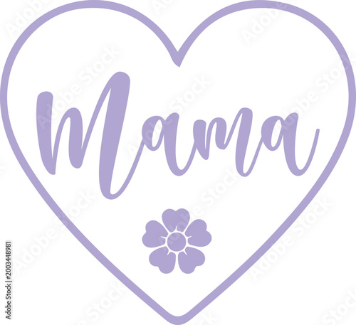 Mama typography clip art design on plain white transparent isolated background for sign, card, shirt, hoodie, sweatshirt, apparel, tag, mug, icon, poster or badge