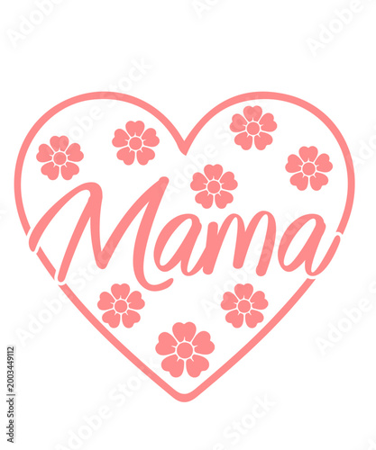 Mama typography clip art design on plain white transparent isolated background for sign, card, shirt, hoodie, sweatshirt, apparel, tag, mug, icon, poster or badge