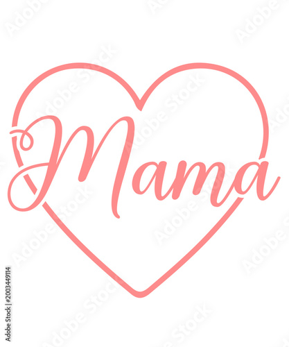 Mama typography clip art design on plain white transparent isolated background for sign, card, shirt, hoodie, sweatshirt, apparel, tag, mug, icon, poster or badge