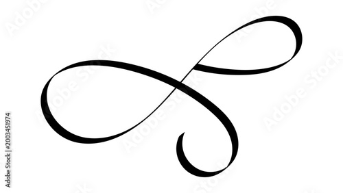 Classic Loop Flourish Ornament, Elegant Decorative Swirl Divider