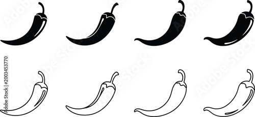 Chili pepper vector illustration spicy food graphics design elements