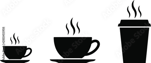 Coffee variety vector illustration espresso cup and to go drink designs