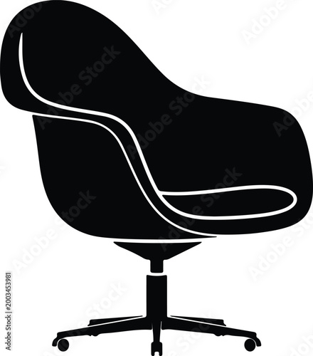Silhouette vector modern office chair furniture comfortable seat icon design