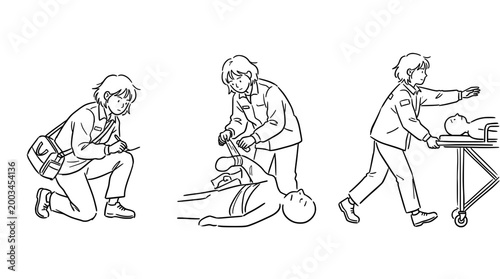 Medical Professional Assisting Victim in Critical Condition