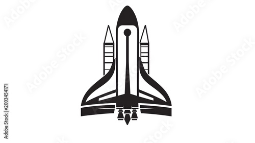 Black space shuttle rocket icon vector graphic spacecraft