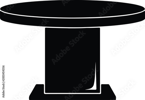 Silhouette vector of a modern round pedestal dining room table design