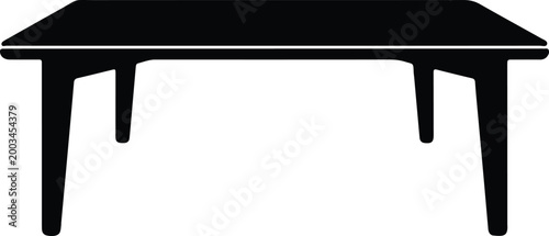 Silhouette vector of a modern wooden dining room table design