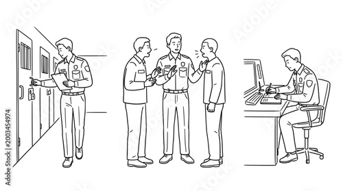 A determined police officer engages in vital communication and documentation.