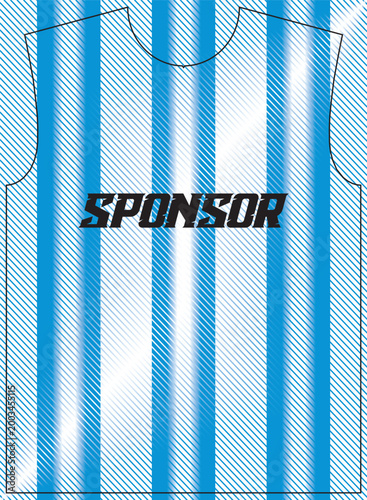 Argentina Football Jersey Design Template - Sky Blue White National Soccer Uniform Concept