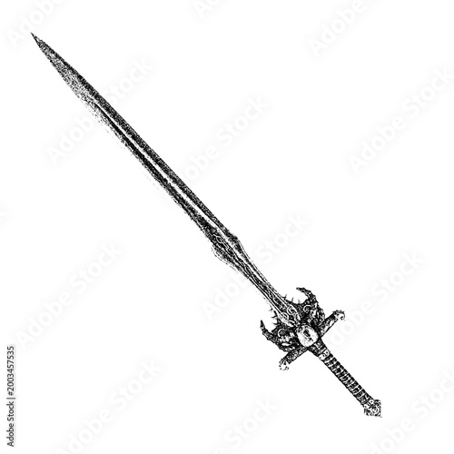 Schilderij op canvas Military weapons collection vector illustration
