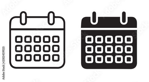Bild auf Leinwand Calendar icon set isolated on white background