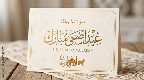 Eid Al Adha Mubarak Design Eid al-Adha Arabic Calligraphy Happy Eid Al Adha Greetings Minimalistic Design