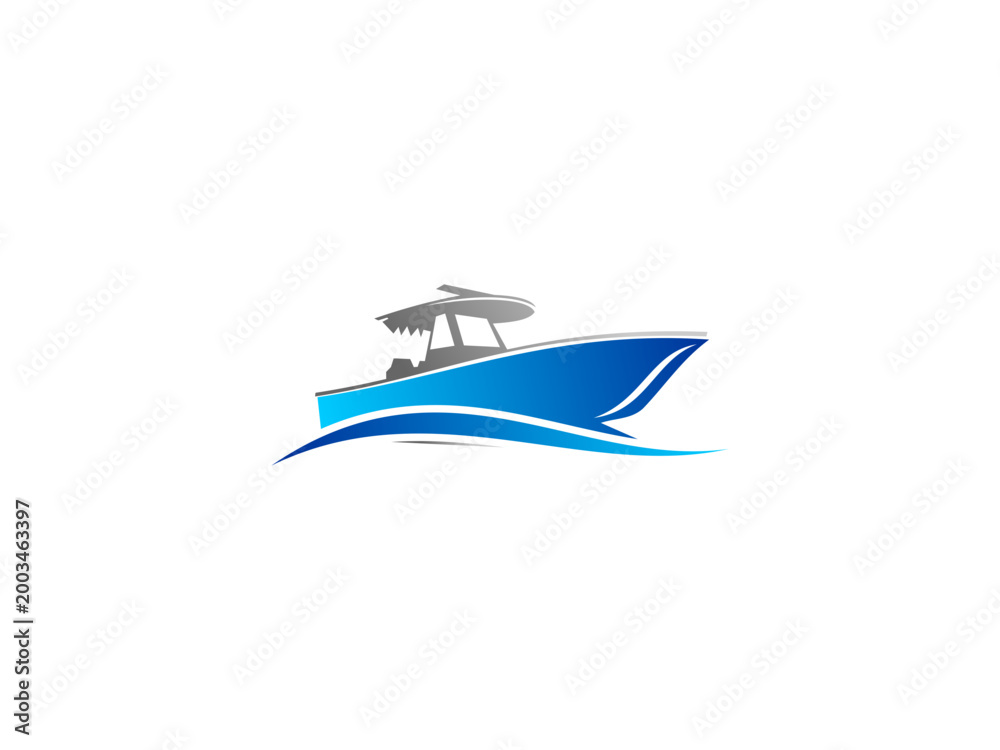 Fototapeta premium logo Blue Wave Boat