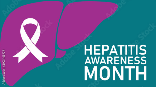 May is Hepatitis Awareness Month banner card design . designed to raise awareness of the public health impact of viral hepatitis A, B, and C and encourage screening, vaccination, and treatment