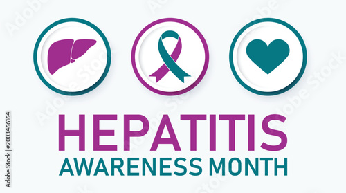 May is Hepatitis Awareness Month banner card design . designed to raise awareness of the public health impact of viral hepatitis A, B, and C and encourage screening, vaccination, and treatment