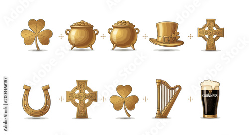 Photos Saint Patrick's Day Symbols: Golden Icons of Irish Luck and Celebration
