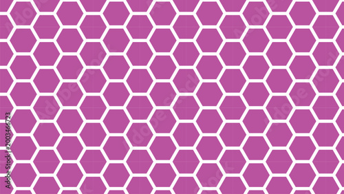 Hexagonal Pattern Geometric Design With Purple And White Colors