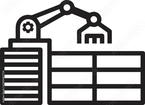 Professional Retractable Flood Gate with Mechanical Arm Vector Icon – Essential Symbol for Water Management, Hydraulic Systems, Emergency Preparedness, Engineering Documentation