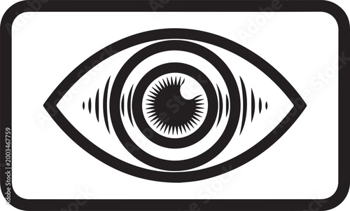 Premium Retinal Scanner Eye Icon with Glowing Iris Symbol for Cybersecurity Authentication, Biometric Verification, AI Surveillance, Smart Security Systems, Futuristic Tech Apps