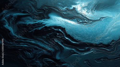 3D paint, abstract deep blue sea ocean, ice cold winter texture