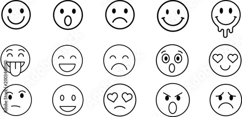 Smiley face emotions a vector graphic collection for design and illustration