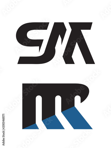 Logo SM, MP. Symbols S M. Monogram MP