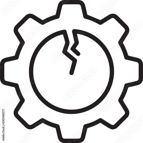Bild auf Leinwand Broken Mechanical Gear Tooth Vector Icon for Industrial Maintenance, Engineering