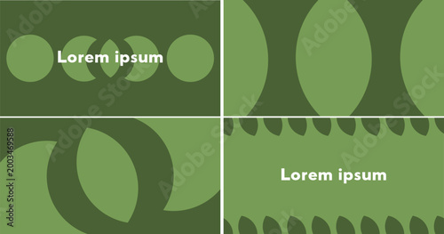 A set of minimalist backgrounds in green tones with a flora theme. Natural motifs, soft lines of templates