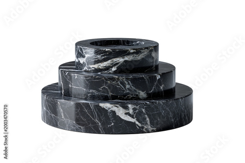 Black Marble Tiered Display Stand