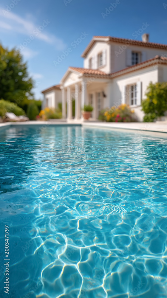 Fototapeta premium Luxurious summer vacation by the poolside for ultimate relaxation