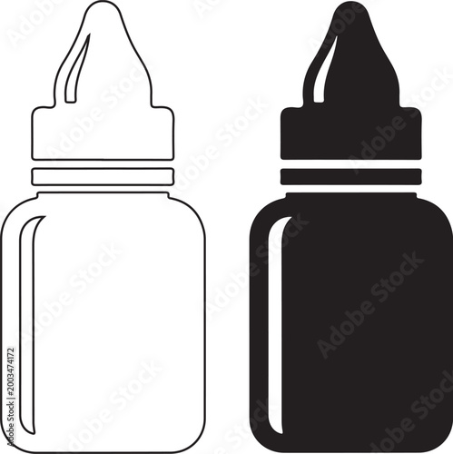 Medical Povidone Iodine Bottle Black Fill Icon for Antiseptic Disinfectant Healthcare Medicine Vector Illustration
