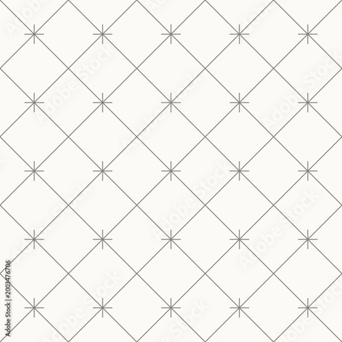 Minimal diamond star grid pattern, seamless pattern in line design. diamond, star, geometric, minimal, symmetry, clean, modern vector. textile background