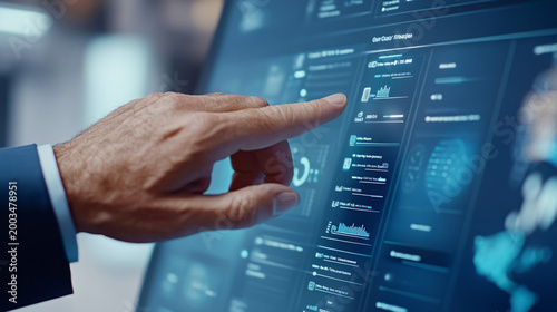 Futuristic digital business interface for modern workspaces and innovation