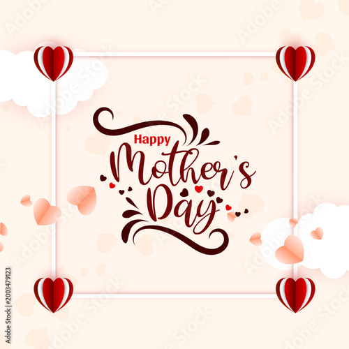 Happy Mother's day elegant minimal greeting card design