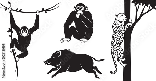 Black and white of a witch riding a broomstick with a black cat silhouette moon