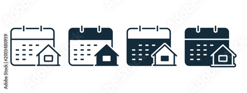 House Schedule Icon. Home Event Calendar. Vector Illustration