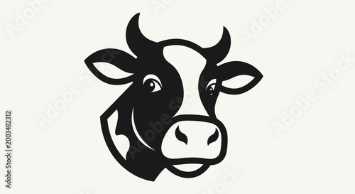 Cow head logo vector illustration