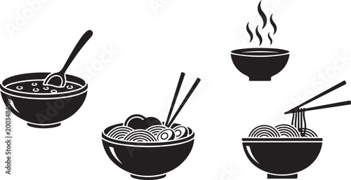 Black inkwell with quill pen, brush, and ink bottle on white background, paintbrush de