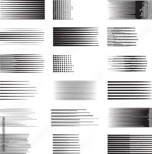 Canvas Print Halftone Horizontal Line Speed Effect Pattern