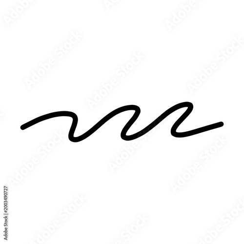 Hand Drawn Wavy Line Divider Vector Black Doodle Swirl Stroke Design