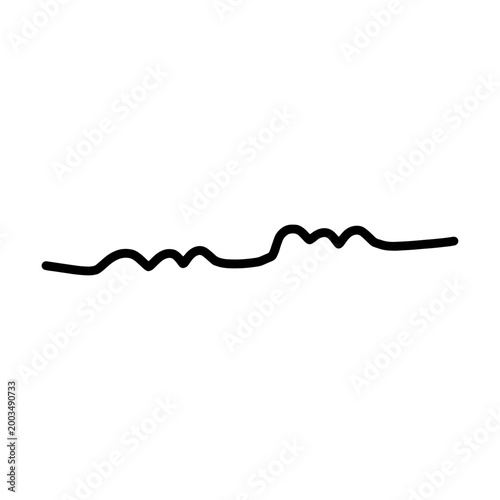 Hand Drawn Wavy Line Divider Vector Black Doodle Swirl Stroke Design