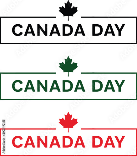 Canada day banners with maple leaf decorations