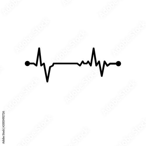 Heartbeat ECG Pulse Line Vector Set Black Heart Medical Symbol Bundle