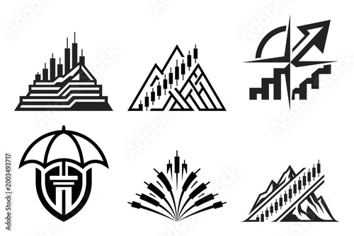 Courthouse heritage monogram logo set