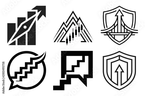 Corporate trust geometric logo set