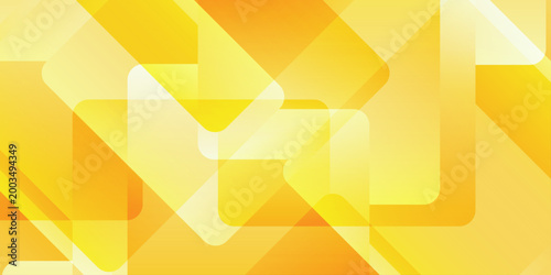Abstract yellow and orange geometric background with overlapping transparent squares and gradients. professional abstract background featuring a dynamic composition of overlapping transparent squares